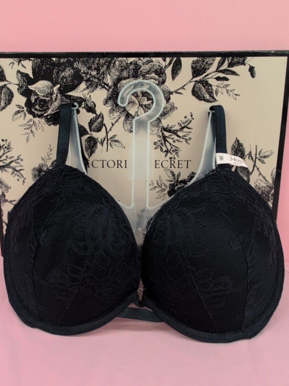 Victoria's Secret Very Sexy Rose Lace Push Up Bra 34DDD Dark Twilight NWT